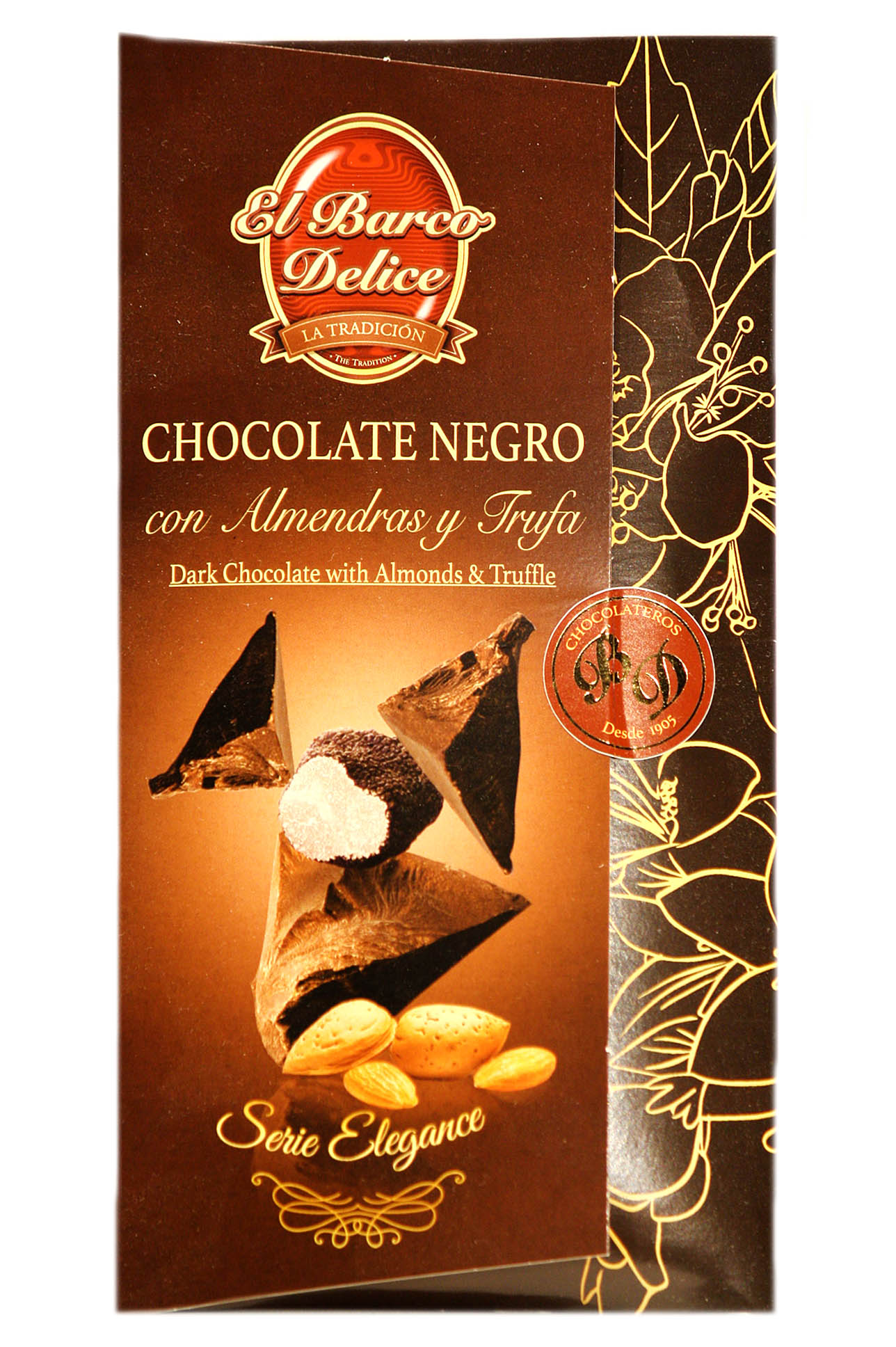 Dark chocolate with truffle and almonds