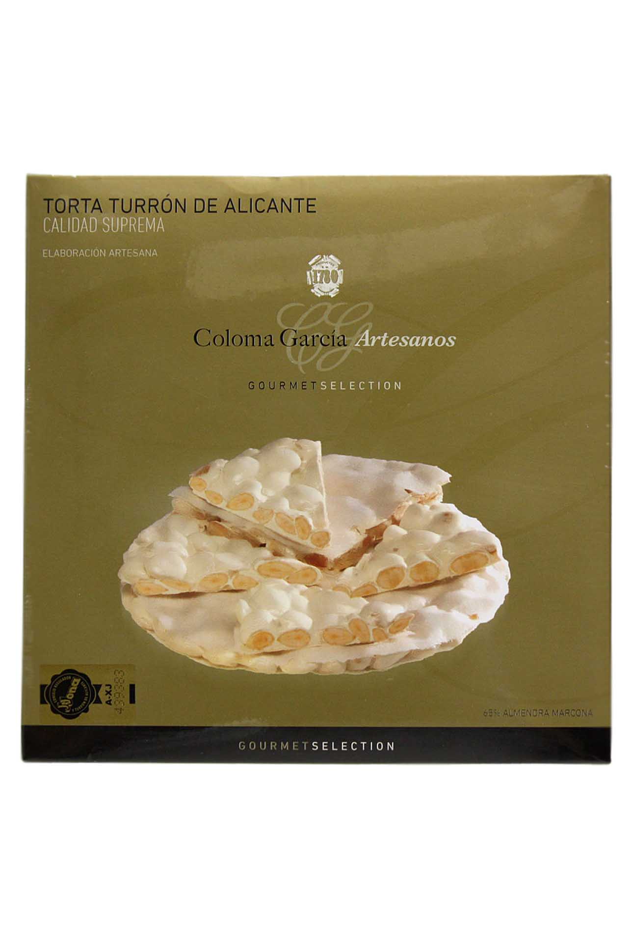 coser Isaac Respecto a Torta De Turrón De Alicante Coloma García Artesanos en la tienda gourmet de  El Yantar de Iberia (ref. DT74)
