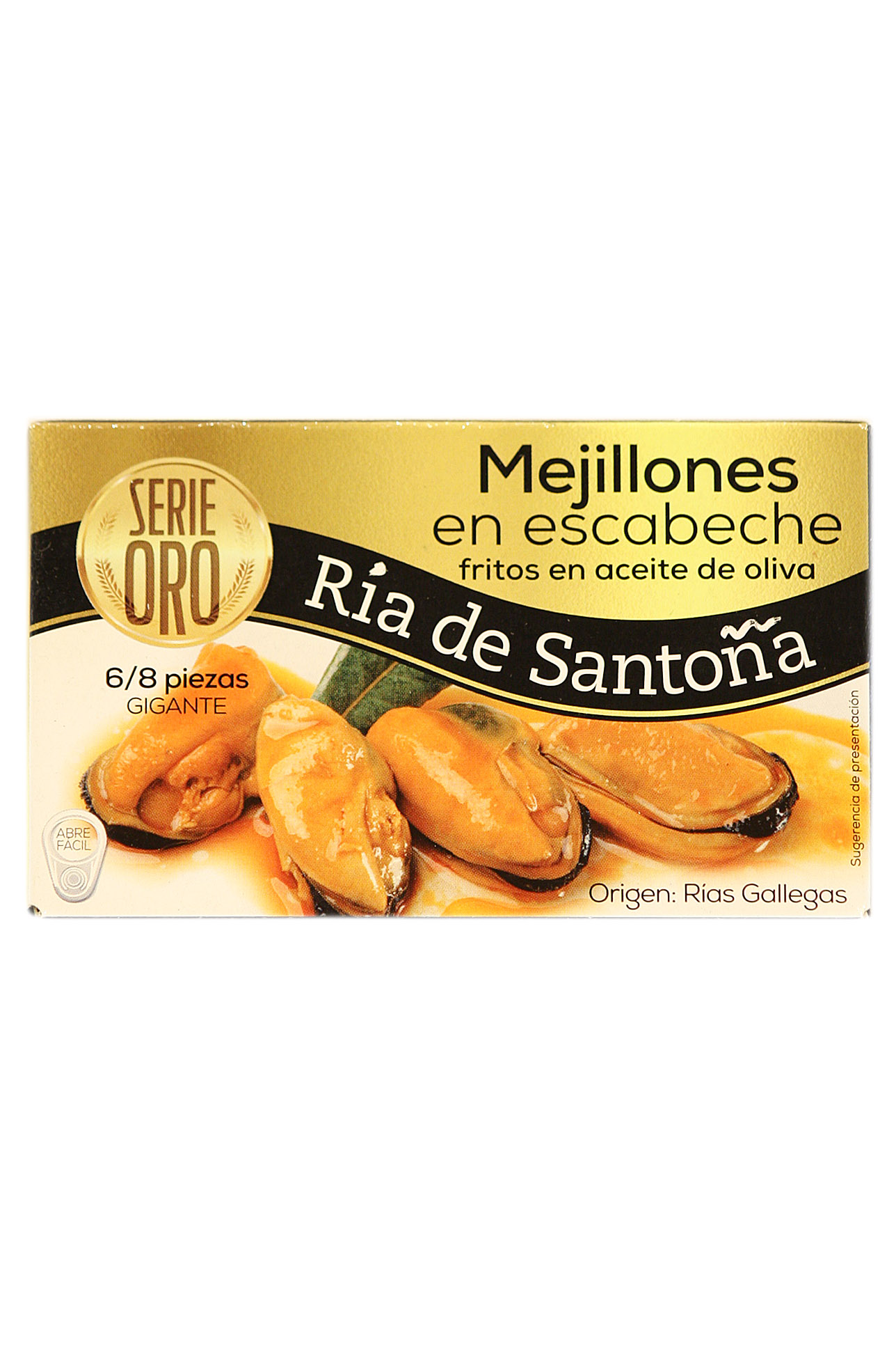 Mejillones En Escabeche 6-8 Unidades Serie Oro Ria de Santoña