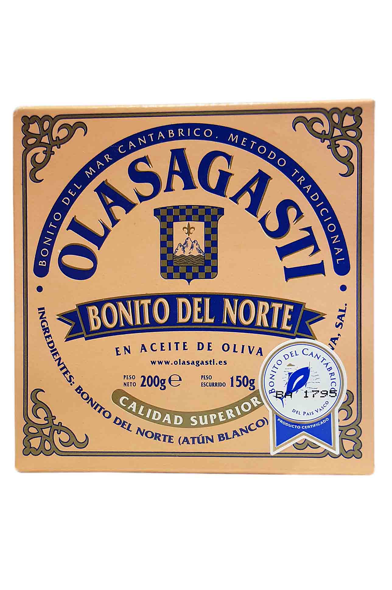 Olasagasti CP75-Tunna in olive oil
