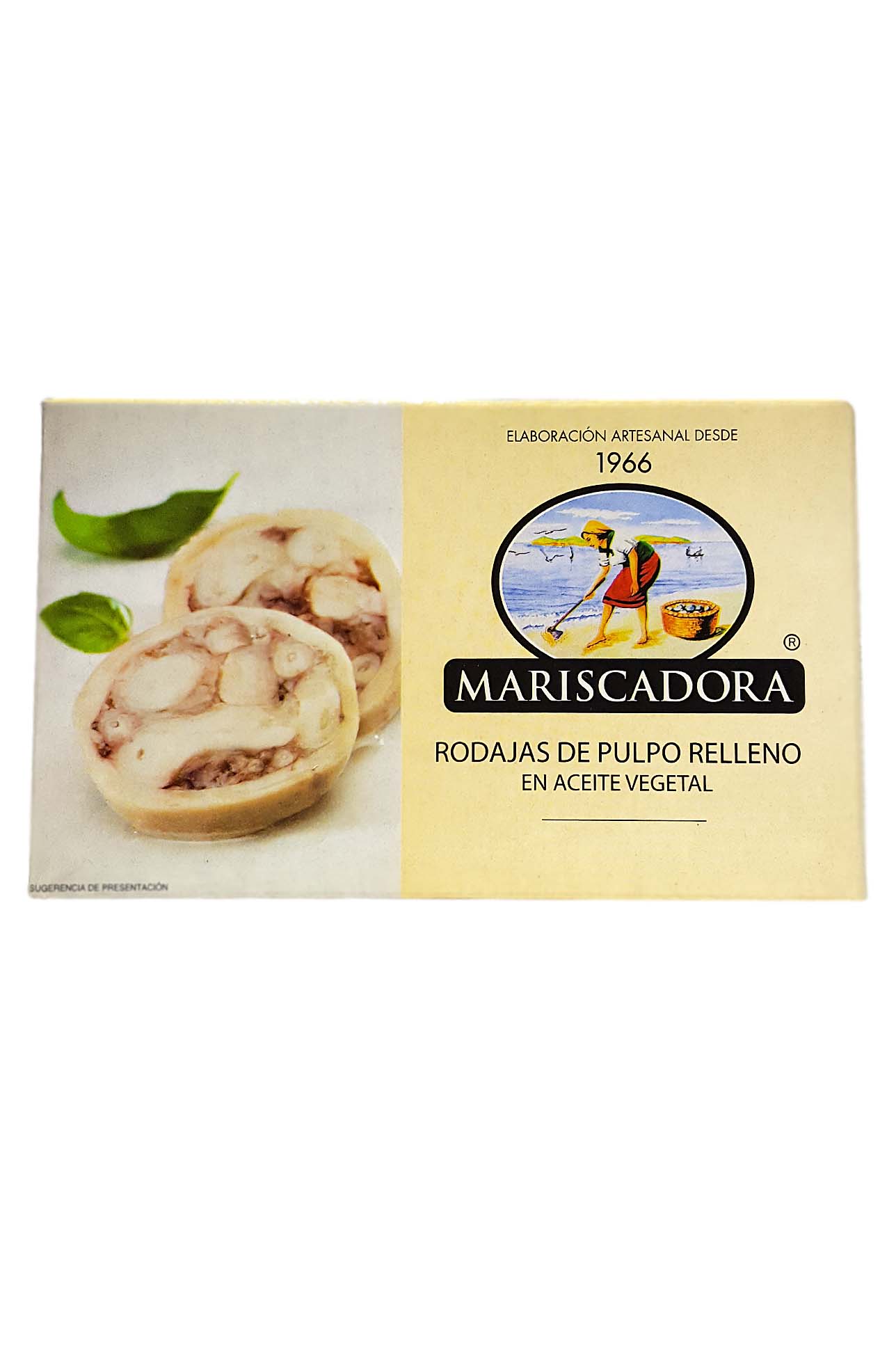 Mariscadora CP88-Sliced ​​octopus stuffed in oil